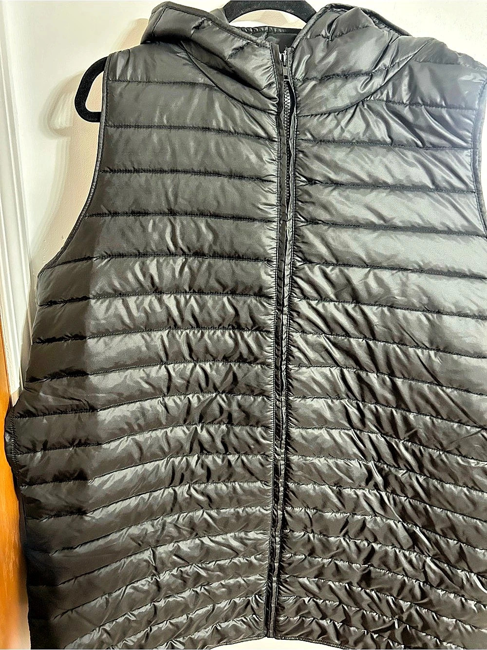 SHEIN Black Quilted Hooded Vest Size 5XL